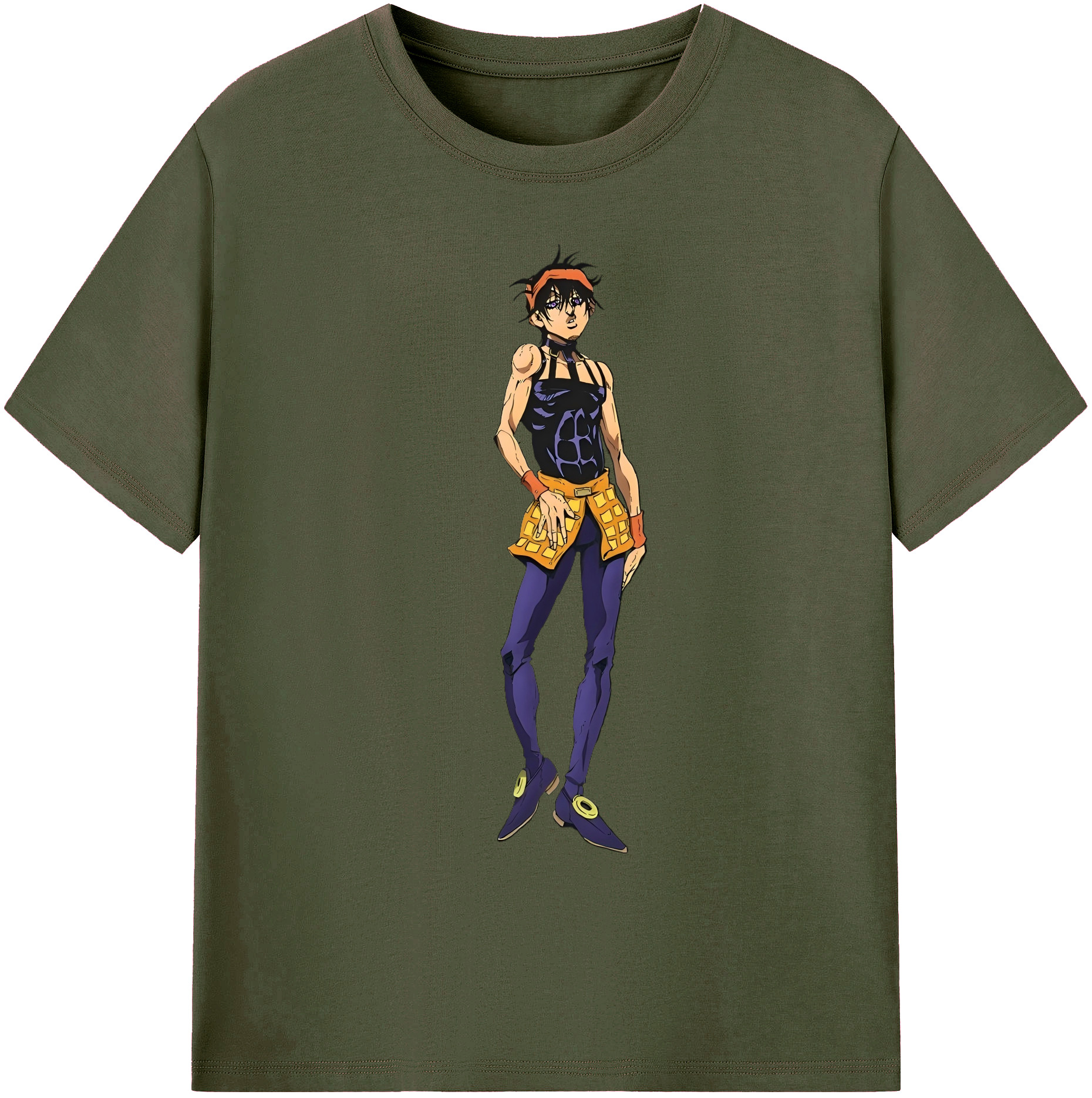 （画像用） ジョジョの奇妙な冒険 ナランチャ?ギルガ JoJo's Bizarre Adventure Narancia Ghirga 綿100％ メンズ半袖Tシャツ｜肌触りやわらか＆通気性